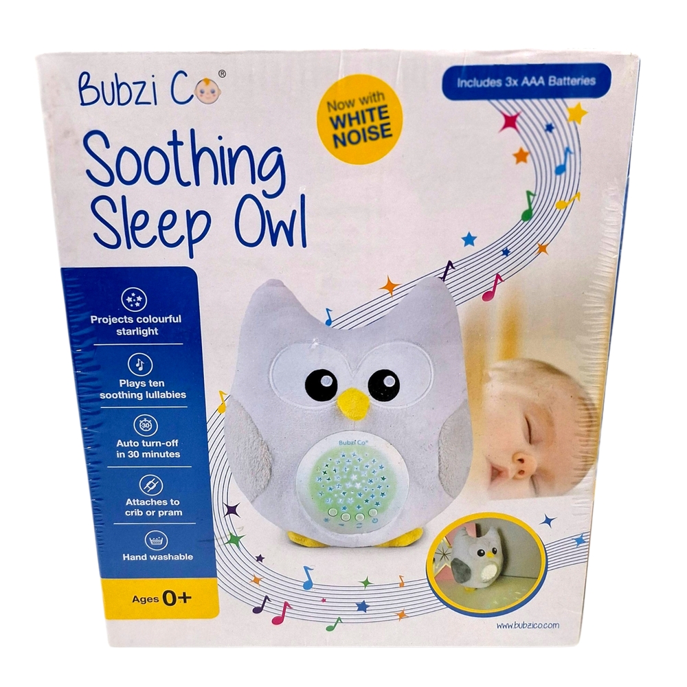 Bubzi Soothing Sleep Owl Galaxy Light for Kids - Lullabyes Heartbeat White Noise